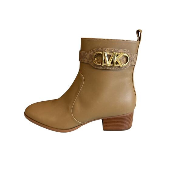 Michael Kors Parker Leather Ankle Booties Beige 7.5 - Picture 1 of 7